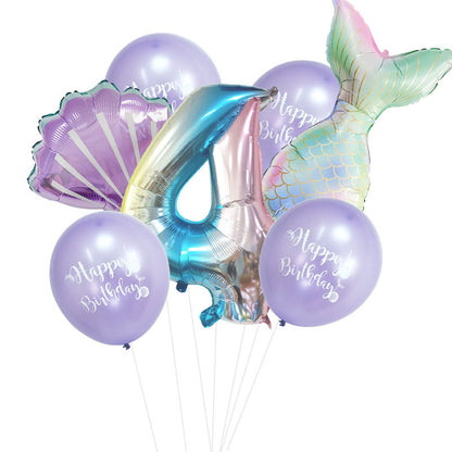 Mermaid Foil Balloon Set Birthday Party Decoration 7