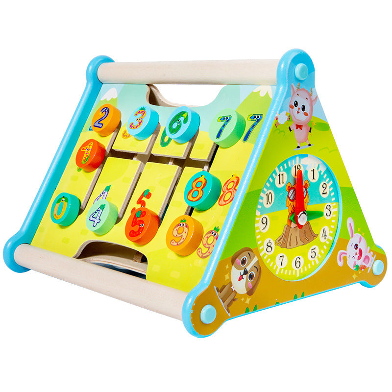 Wooden Clock Cognitive Busy Board Montessori Toys for Toddlers 2