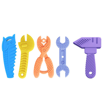 Silicone Teether Tool Set Hammer Wrench Pliers Chew Toy for Baby
