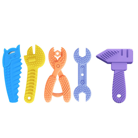 Silicone Teether Tool Set Hammer Wrench Pliers Chew Toy for Baby