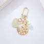 Cute Shell Metal Keychain with Pearl and Heart Charms 9