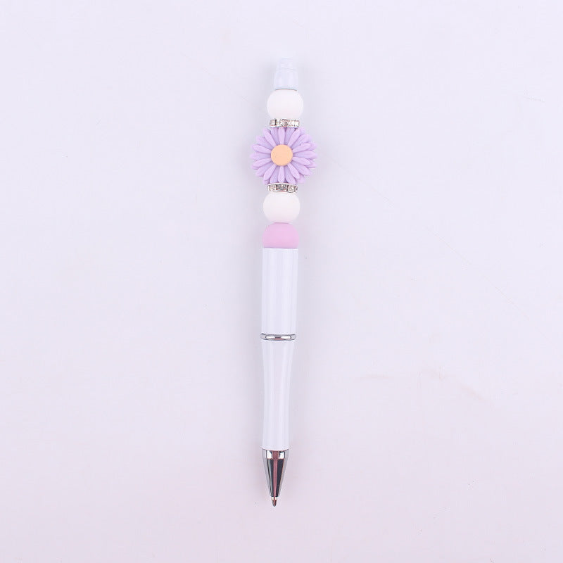Daisy Flower Silicone Beaded Pens Ballpoint Novelty Handmade Gift 13