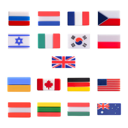 20pcs Silicone Focal Beads Flag Rectangular Shape