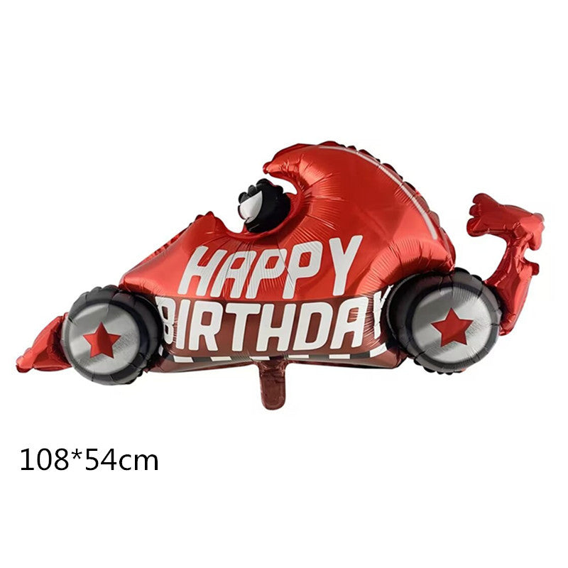 Racing Car and Tire Foil Balloon Set Birthday Party Decoration 5pcs 15