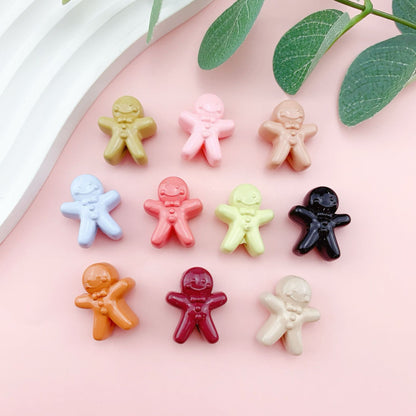 10Pcs 30.5x27.5mm Smiley Gingerbread Man Acrylic Beads DIY Bracelet Making 4