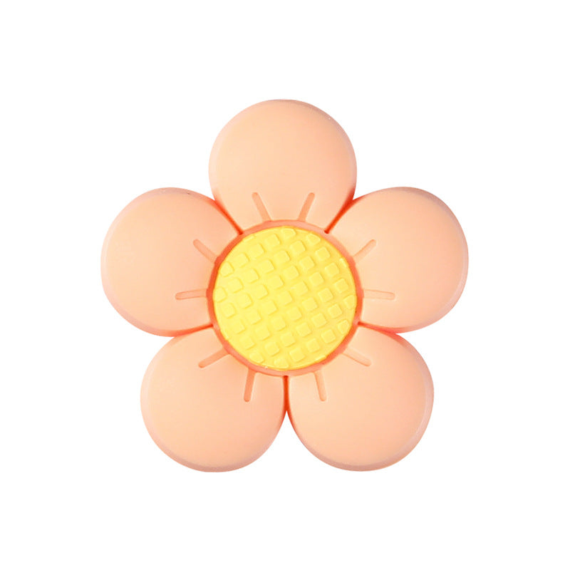 Silicone Focal Beads Flower Children Smiling Face with Rose Red Flower 13