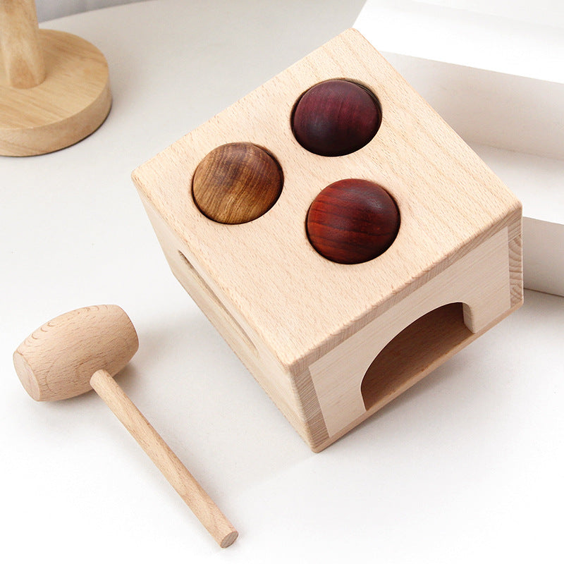 Wooden Knocking Table Montessori Toy for Toddlers 14cm
