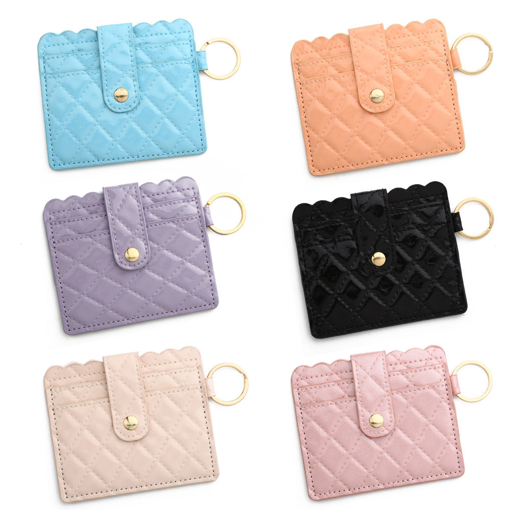 PU Leather Keychain Coin Purse Card Holder Compact Design 4