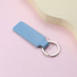 Creative PU Leather Keychain Rectangular Tag with Metal Ring 7