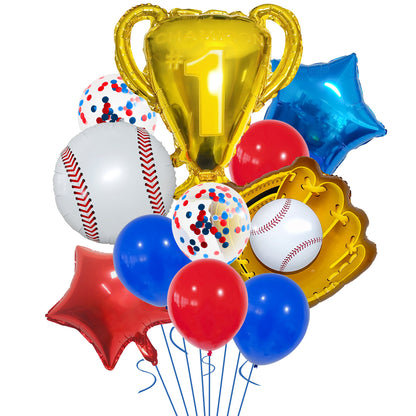 Sports Champions Foil Balloon Set Baseball Soccer Basketball Rugby 18 Inch 6