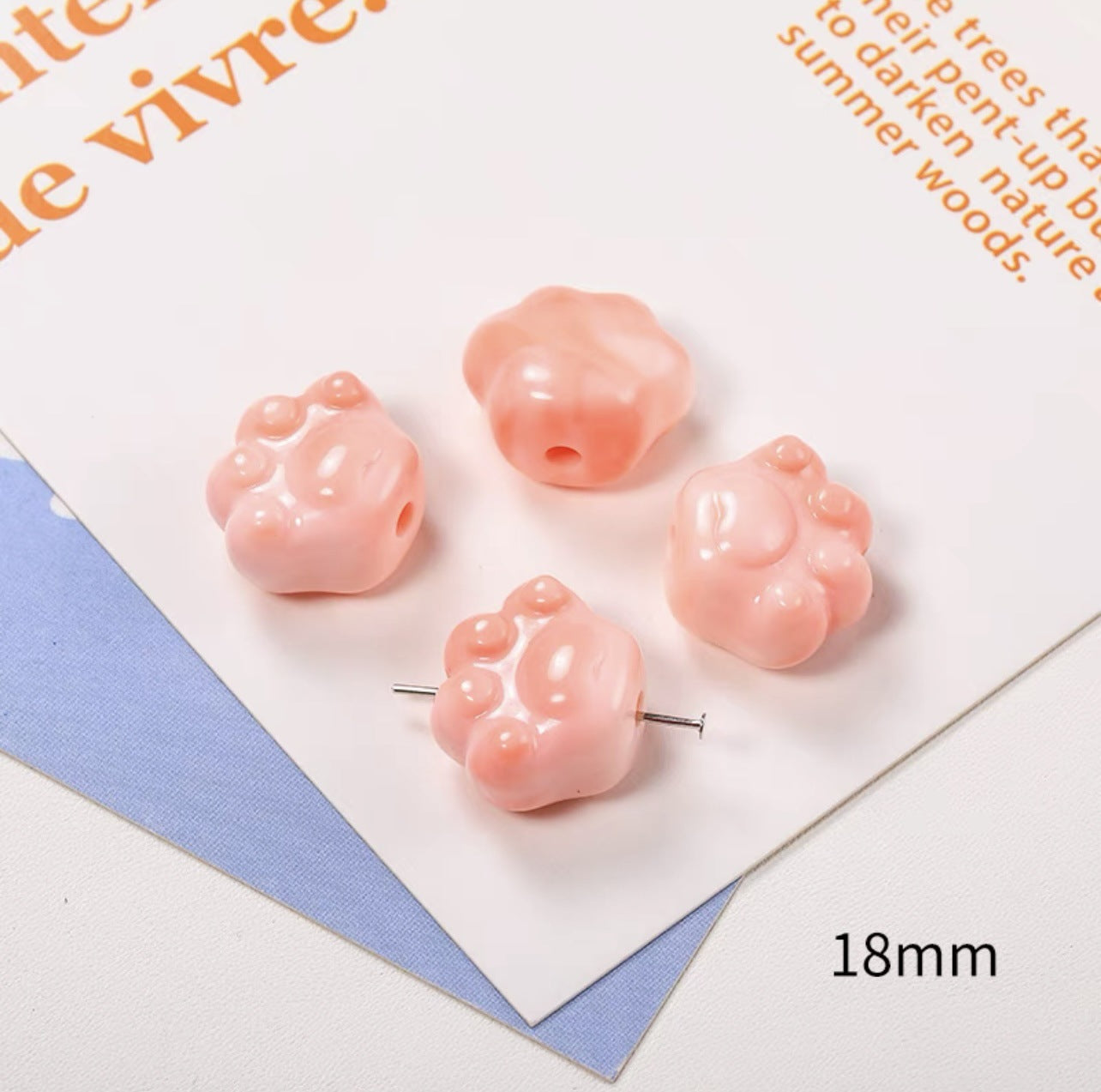 10pcs 18mm Cat Claw Acrylic Beads DIY Bracelet Making 20
