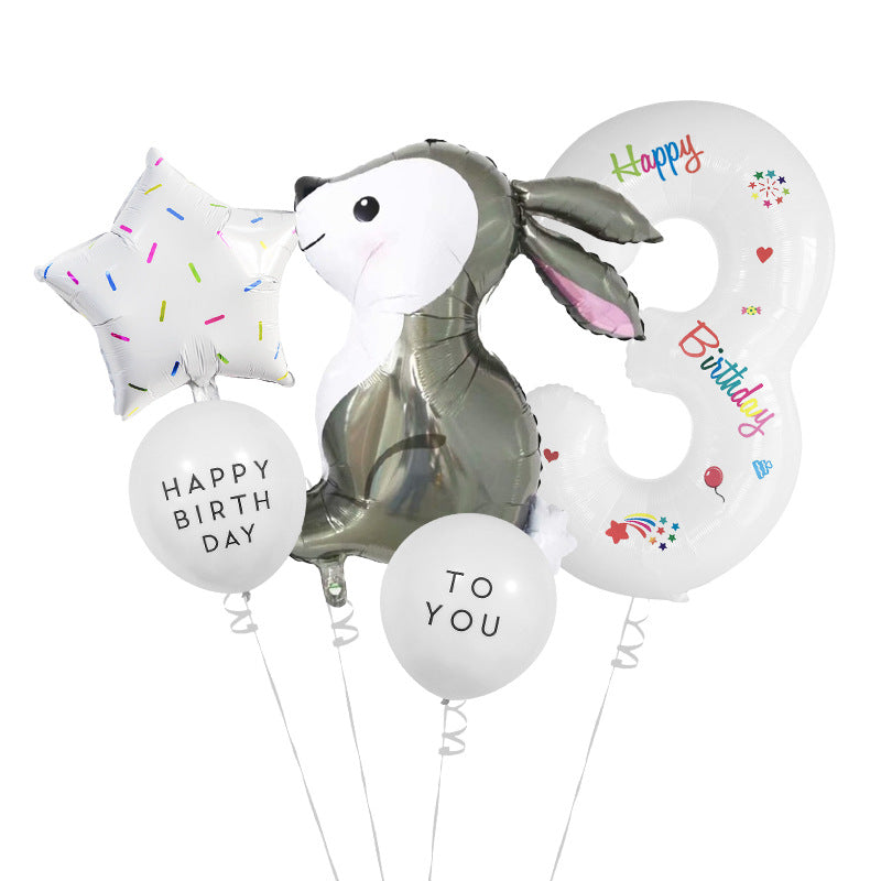 Easter Bunny Foil Balloon Set Party Decoration 6
