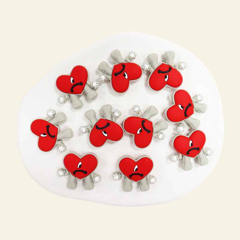 Silicone Focal Beads Heart Character Legs and Arms Design 13