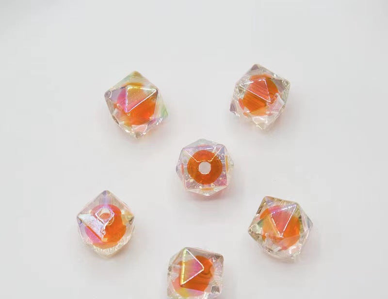 200pcs 16mm Diamond Acrylic Beads Transparent for Jewelry Making 18