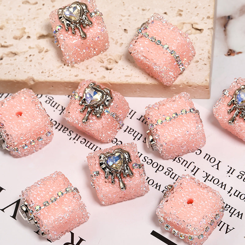 5pcs 21mm Crocore Square Acrylic Beads DIY Bracelet Making 9
