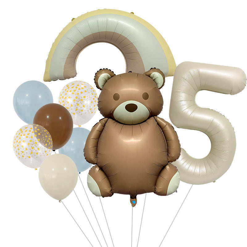 Teddy Bear Foil Balloon Set Birthday Party Decoration 20x15cm 7