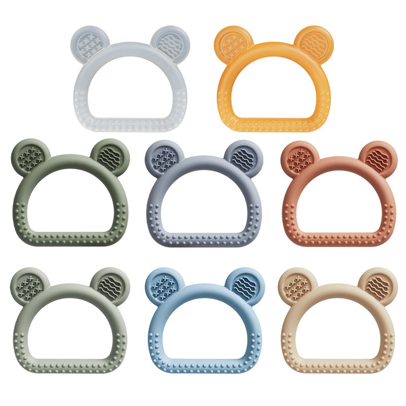 Bear Head Silicone Teething Toy Handheld for Baby 80x72x14mm