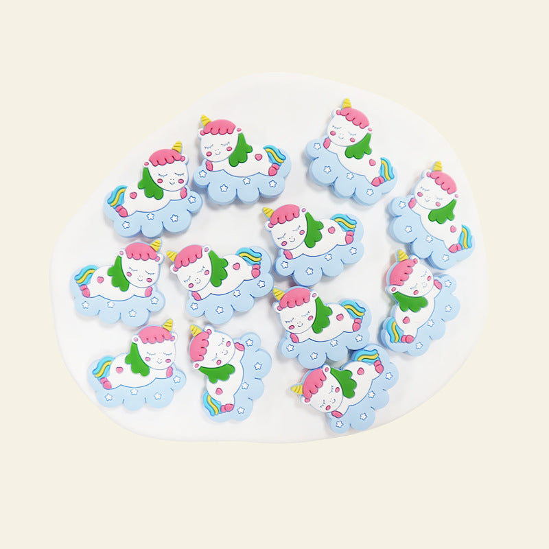 Silicone Focal Beads Cloud Unicorn Sleeping Pose on Cloud 10