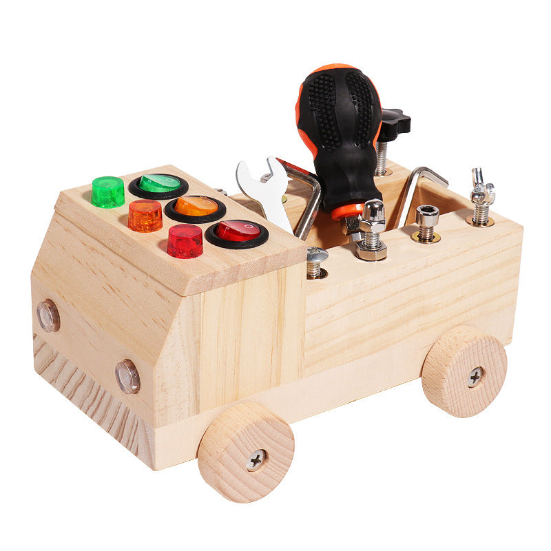 Wooden LED Switch Montessori Busy Board Educational Toy 5
