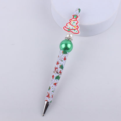 Santa Claus Snowman Silicone Beaded Pens Christmas Holiday Novelty Gift 15