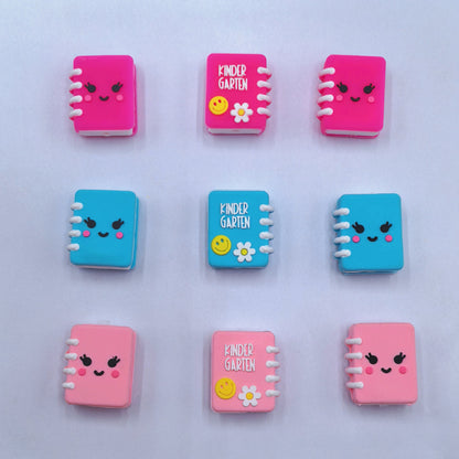 20Pcs Silicone 3D Focal Beads Flower Smiley Face Book with Spiral Binding 5