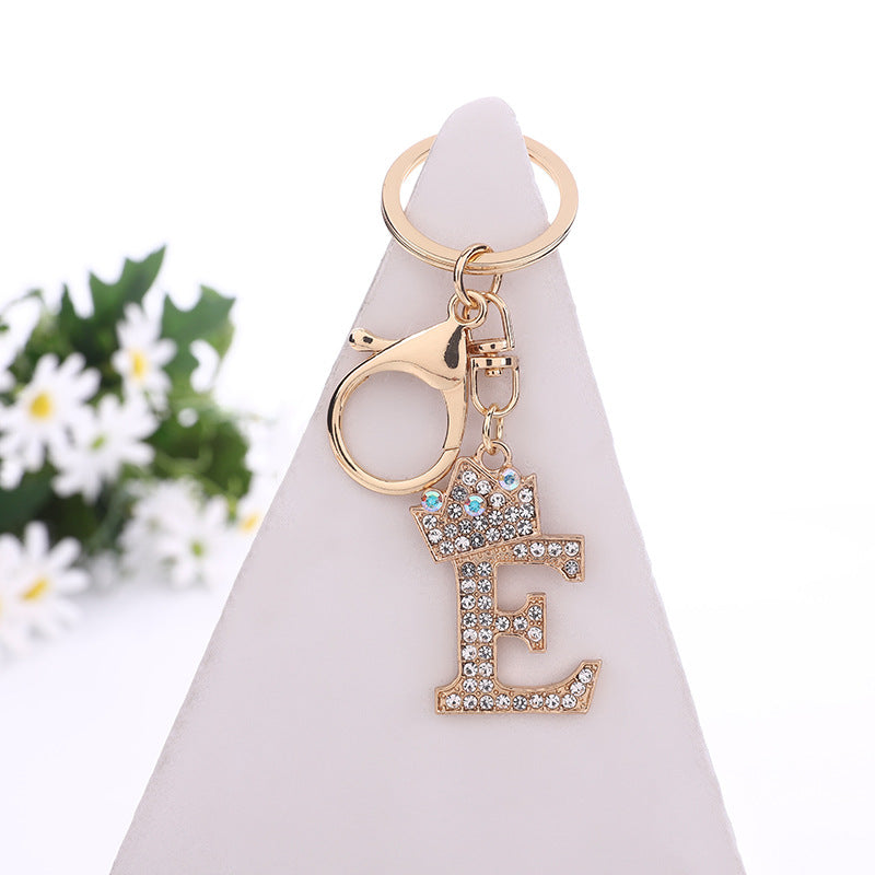 Alloy Diamond Letter Keychain Zinc Alloy Material A to Z Initial 9
