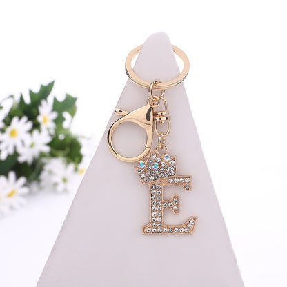 Alloy Diamond Letter Keychain Zinc Alloy Material A to Z Initial 9
