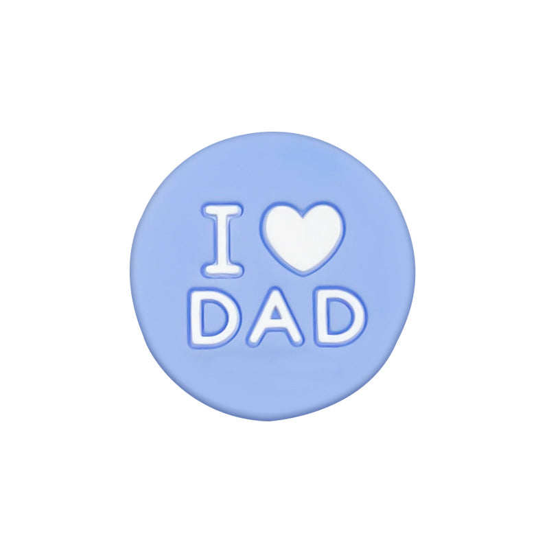 20pcs Silicone Focal Beads I Love Dad Printed Text 6