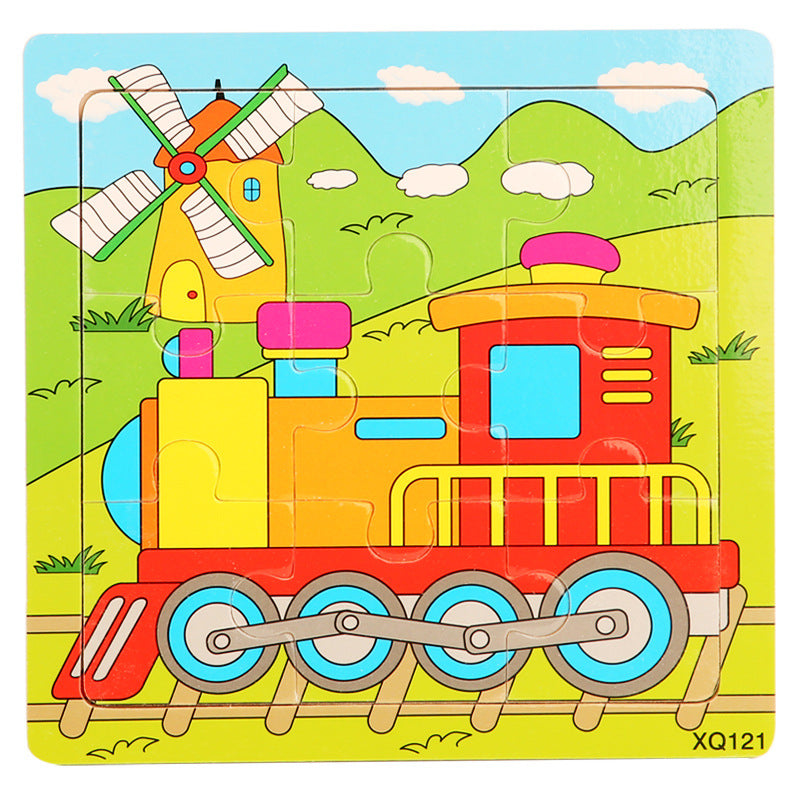 Wooden Puzzle Educational Toy 9 Pieces for Kids Early Development 48
