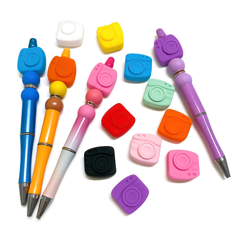 20Pcs Silicone Focal Beads Camera Solid Color Creative Design 2