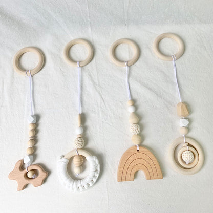 Wooden Thread Bead Teether Toy Baby Sensory Toys 4 Pack 6