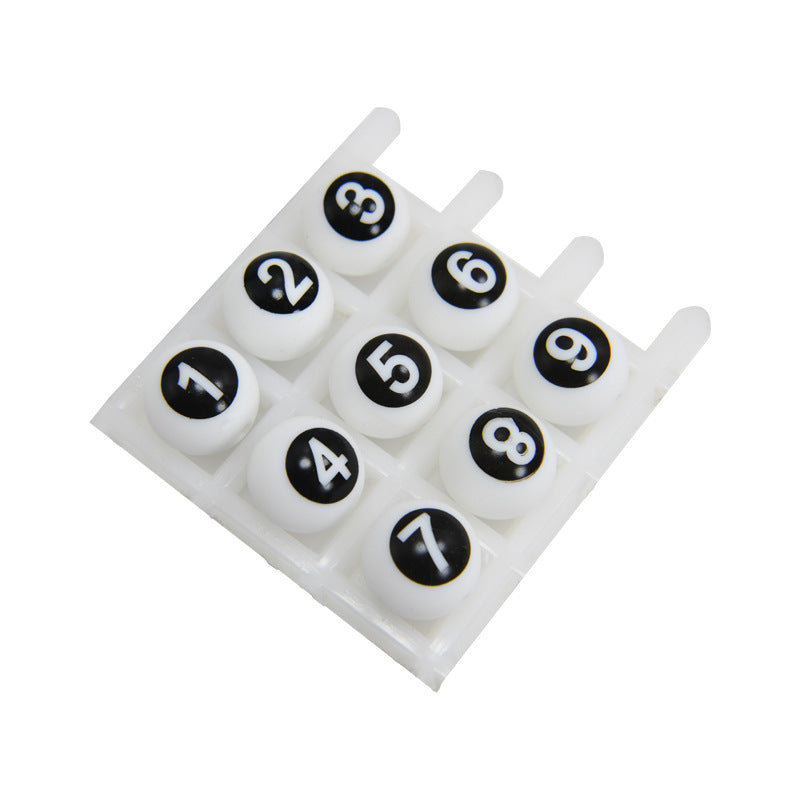 50pcs 15mm Silicone Number Beads Printed Design 4