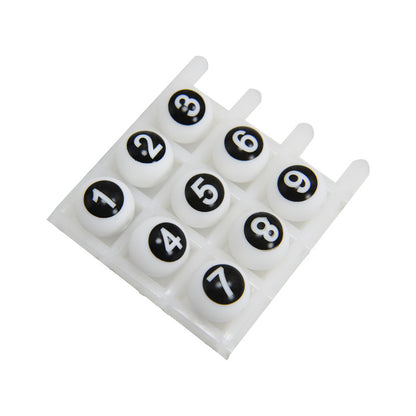 50pcs 15mm Silicone Number Beads Printed Design 4