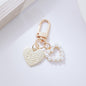 Cute Shell Metal Keychain with Pearl and Heart Charms 7