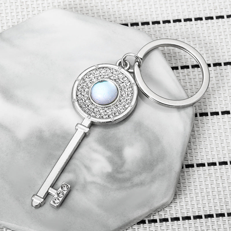 Diamond Inlaid Alloy Keychain Couple Key Charm Set 3