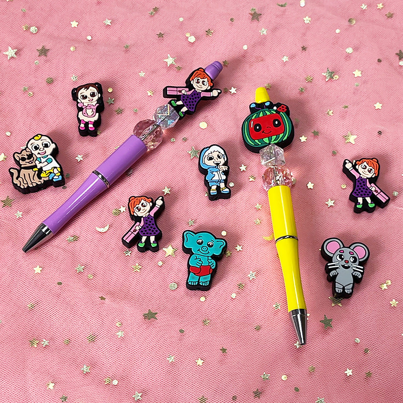 20Pcs Silicone Focal Beads Cartoon Characters Variety Set 3