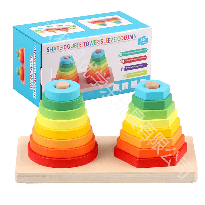 Wooden Montessori Toys Shape and Color Sorting Educational Toy 6