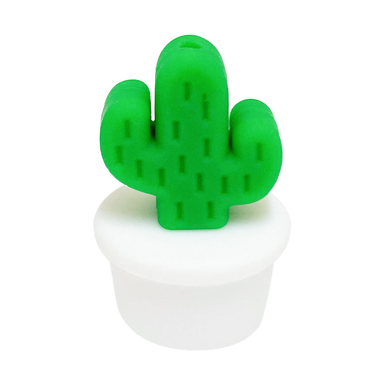 20Pcs Silicone 3D Focal Beads Flowerpot Cactus Fleshy with Colorful Pots 14