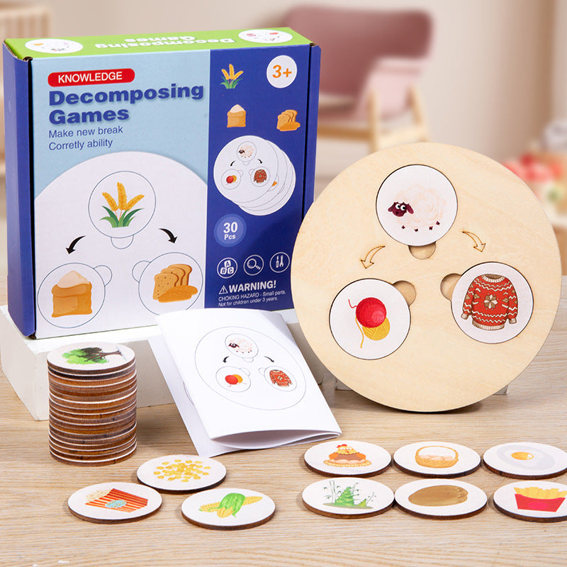 Life Cycle Wooden Puzzle Montessori Toys Educational Toy for Kids 2