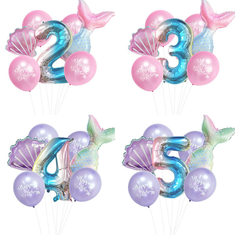Mermaid Foil Balloon Set Birthday Party Decoration