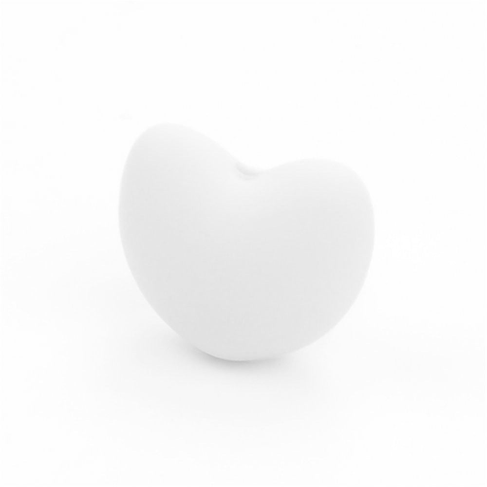 20pcs Silicone Focal Beads Heart Shaped Smooth Surface 5