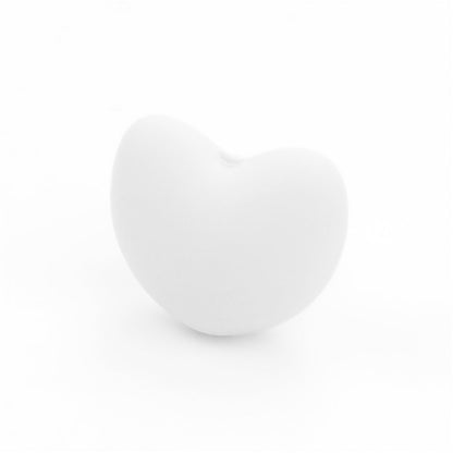 20pcs Silicone Focal Beads Heart Shaped Smooth Surface 5
