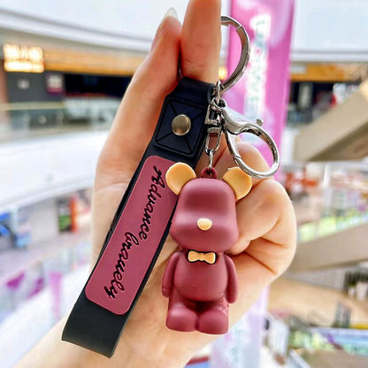 Bear Silicone Keychain with Silicone Strap Charm for Bag or Keys 7