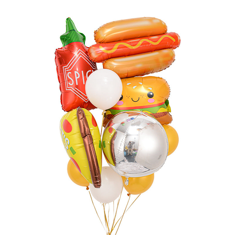 Food Theme Foil Balloon Set Birthday Party Decoration 50pcs 3