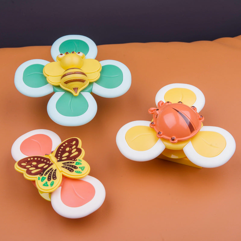 Bee Themed Suction Cup Spinner Bath Toys Set of 3 3