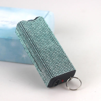 Self Defense Rhinestone Flashlight Electric Shock Keychain 5