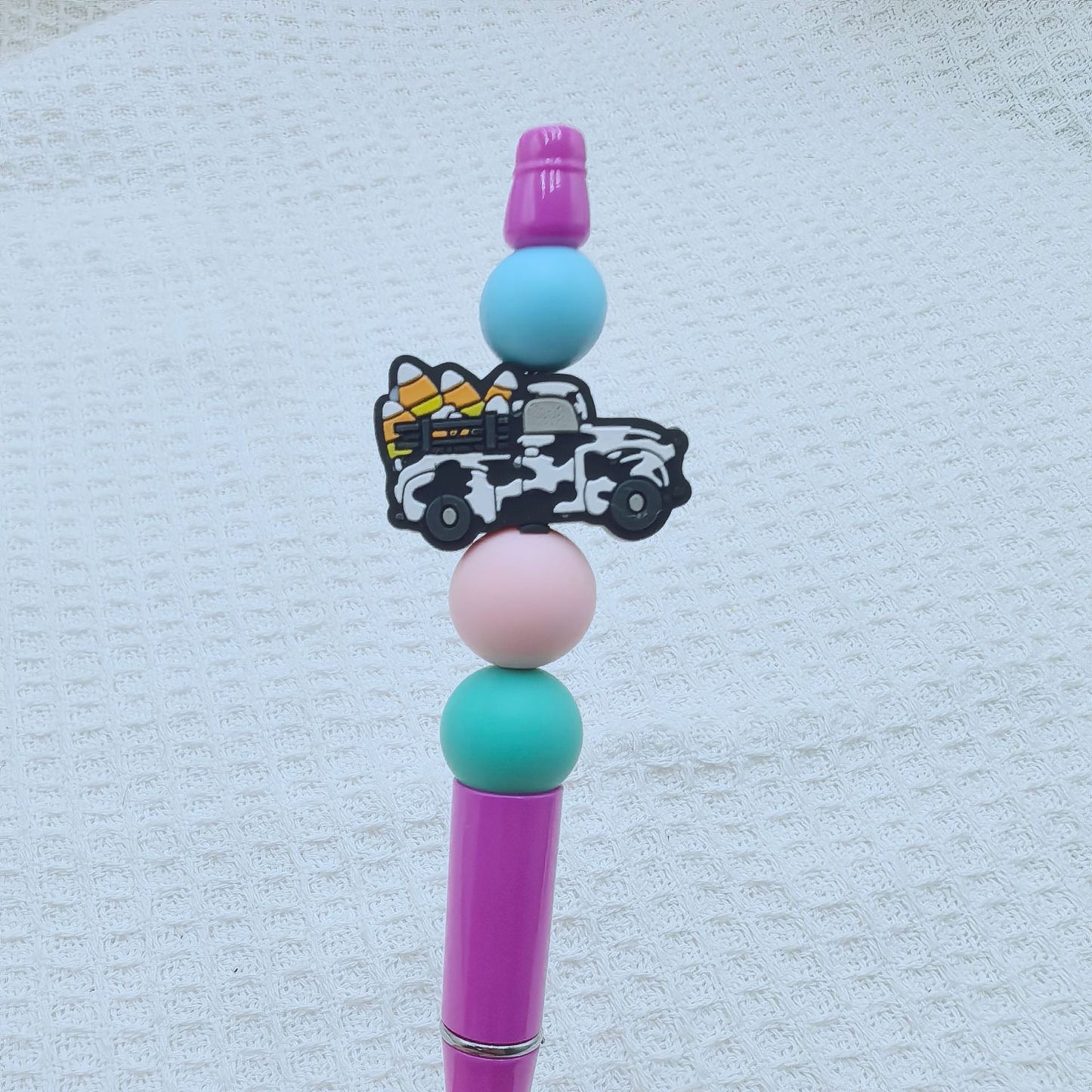 20Pcs Silicone Focal Beads Halloween Car Series Front Facing Design 9