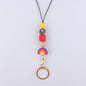 Rainbow Silicone Bead Keychain with Wooden Bead Charm 12