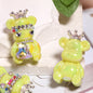 5pcs 22x38mm Crown Bear Acrylic Beads Rhinestone Embellished 10