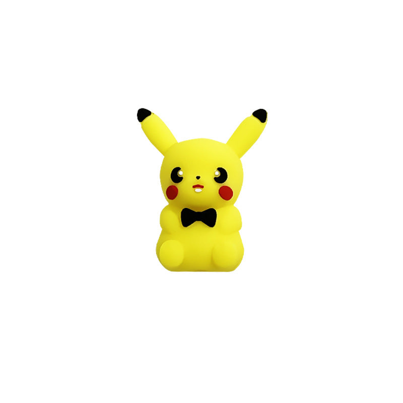 3D Silicone Focal Beads Yellow Mouse Round Cheeks Lightning Tail Bow Tie 3